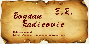Bogdan Radicović vizit kartica